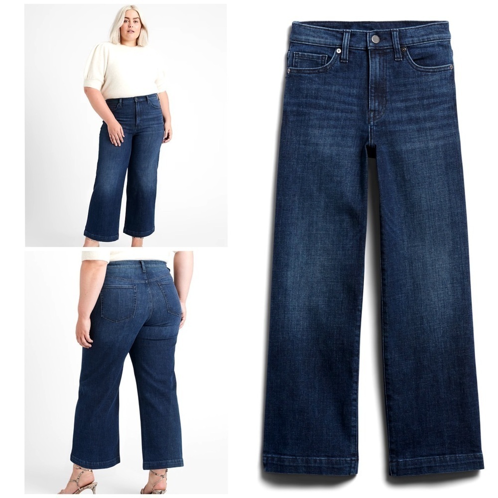 NWT BANANA REPUBLIC “THE WIDE LEG CROP JEAN” HIGH RISE